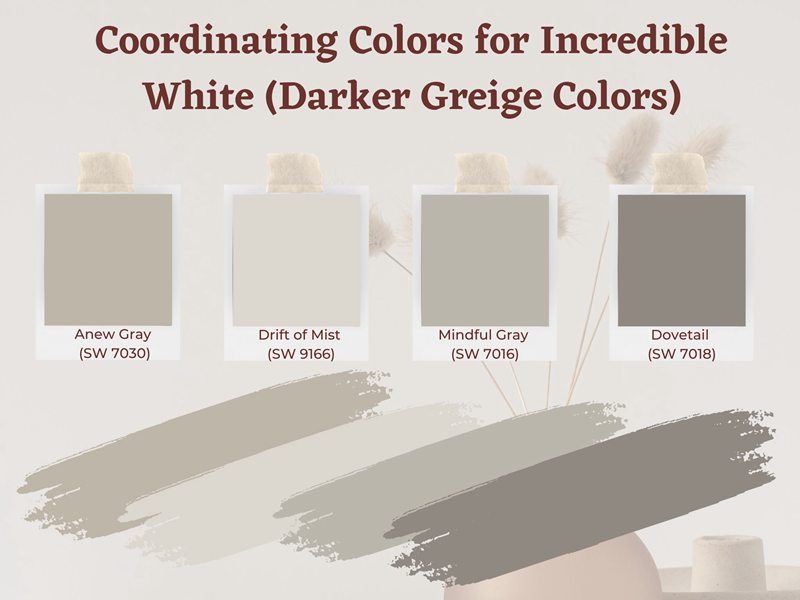 Coordinating Colors for Incredible White (Darker Greige Colors)