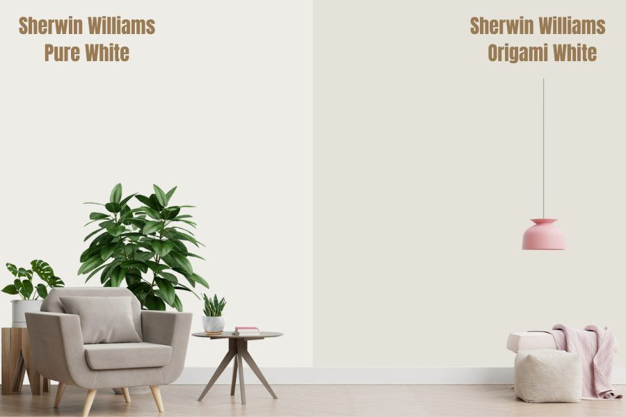 Origami White vs Sherwin Williams Pure White