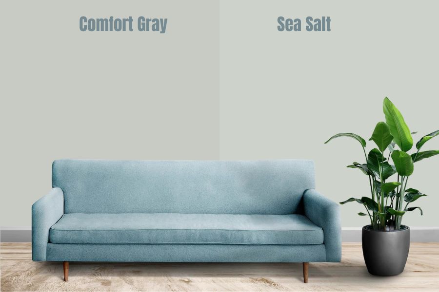 Sherwin Williams Comfort Gray vs Sea Salt
