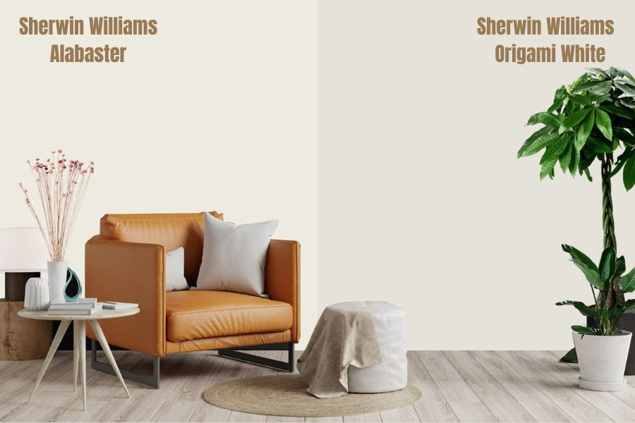 Sherwin Williams Origami White vs Alabaster