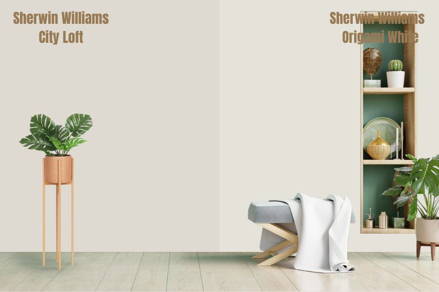 Sherwin Williams Origami White vs City Loft (SW 7631)