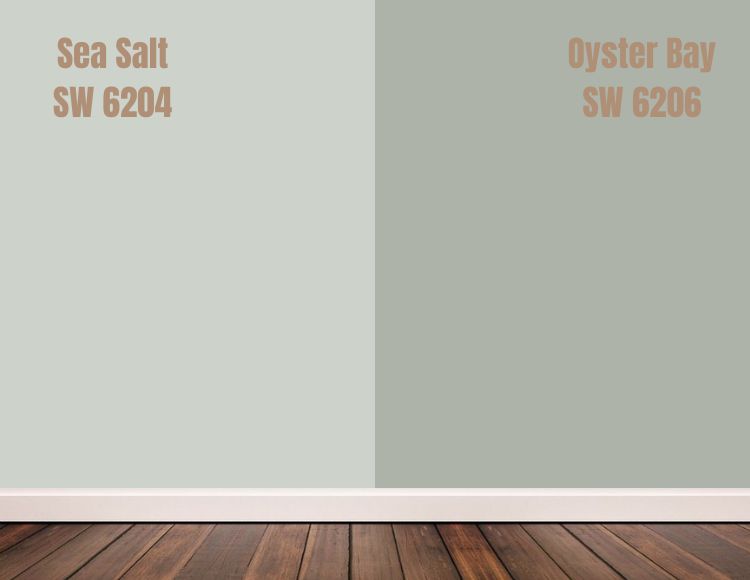 Sherwin Williams Sea Salt vs Oyster Bay (SW 6206)