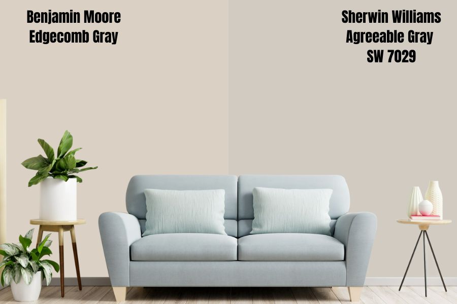 Benjamin Moore Edgecomb Gray vs. Sherwin Williams Agreeable Gray