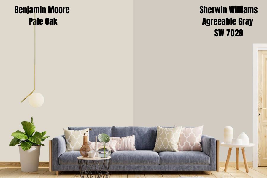 Benjamin Moore Pale Oak vs. Sherwin Williams Agreeable Gray