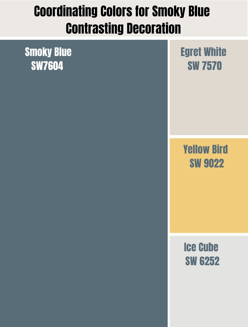 Coordinating Colors for Smoky Blue Contrasting Decoration