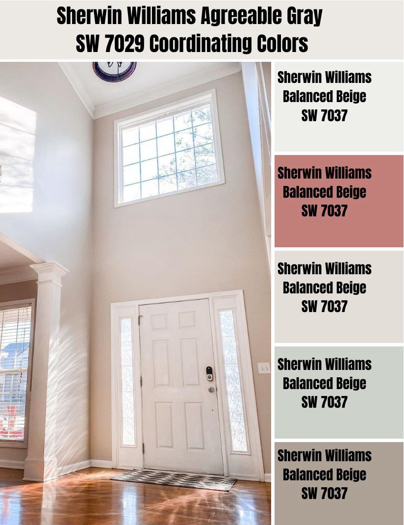 Sherwin Williams Agreeable Gray SW 7029 Coordinating Colors