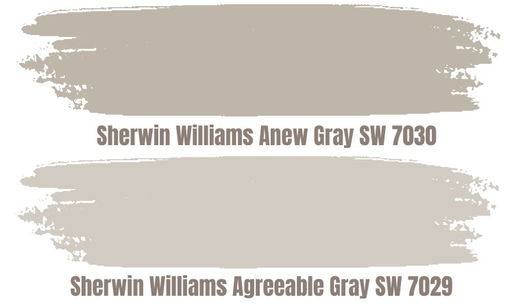 Sherwin Williams Agreeable Gray SW 7029 VS Anew Gray SW 7030