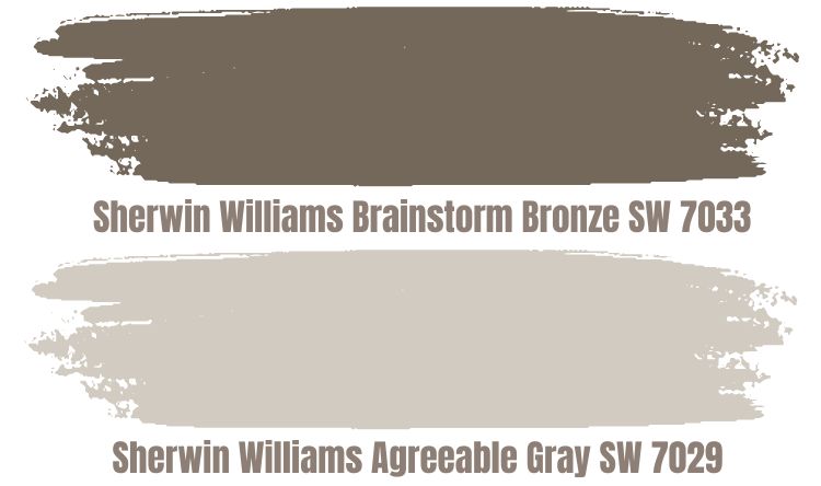 Sherwin Williams Agreeable Gray SW 7029 VS Brainstorm Bronze SW 7033