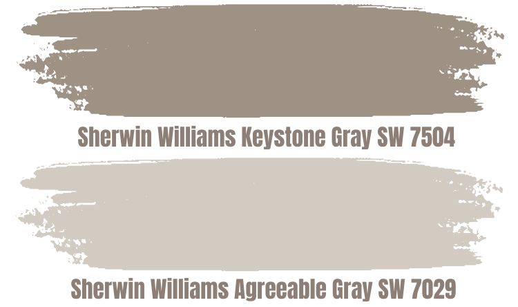 Sherwin Williams Agreeable Gray SW 7029 VS Keystone Gray SW 7504