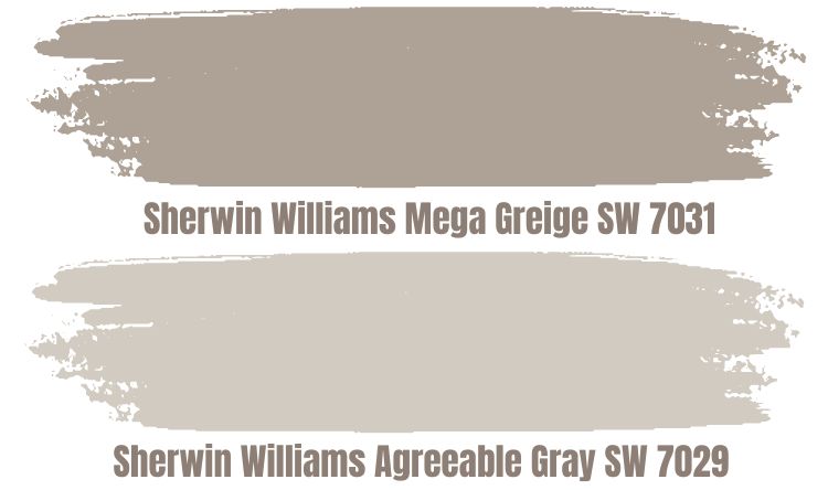 Sherwin Williams Agreeable Gray SW 7029 VS Mega Greige SW 7031