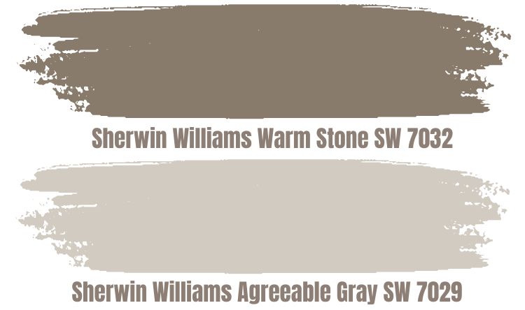 Sherwin Williams Agreeable Gray SW 7029 VS Warm Stone SW 7032