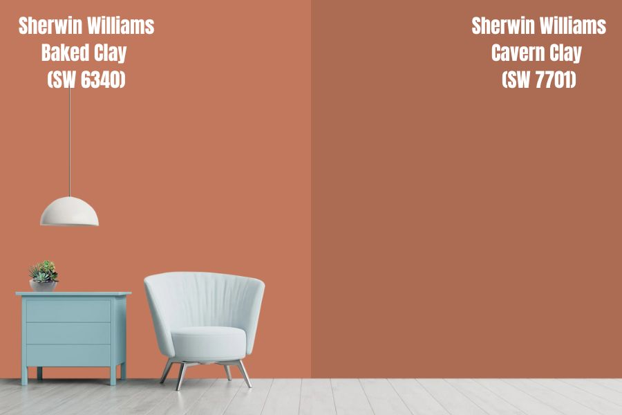Sherwin Williams Cavern Clay Vs Baked Clay (SW 6340)