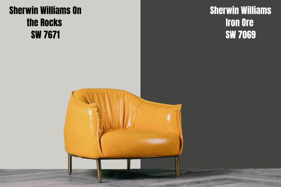Sherwin Williams Iron Ore SW 7069 vs On the Rocks SW 7671