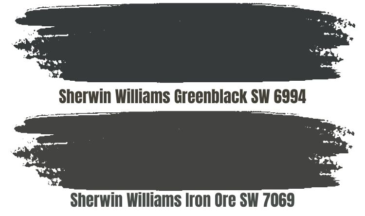 Sherwin Williams Iron Ore vs Greenblack (SW 6994)