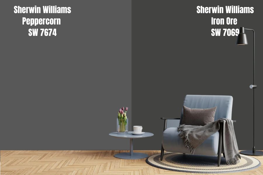 Sherwin Williams Iron Ore vs Peppercorn