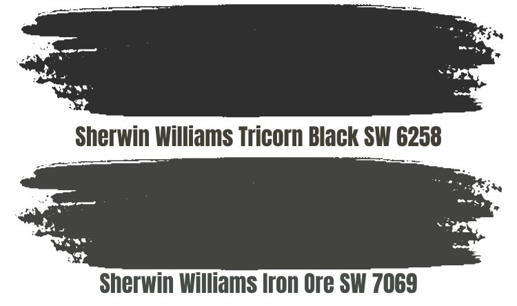 Sherwin Williams Iron Ore vs Tricorn Black