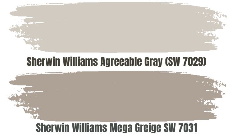 Sherwin Williams Mega Greige SW 7031 VS Agreeable Gray (SW 7029)