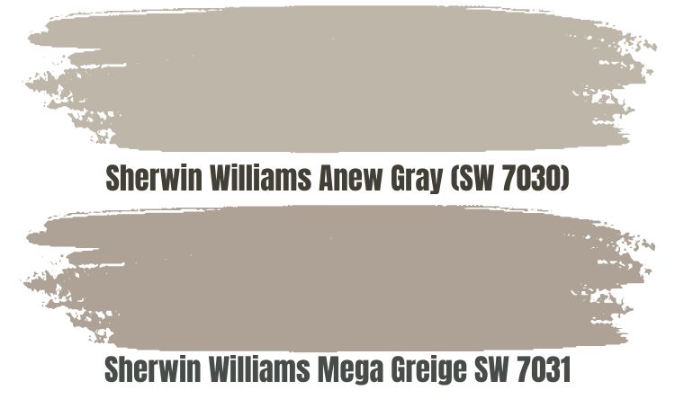 Sherwin Williams Mega Greige SW 7031 VS Anew Gray (SW 7030)