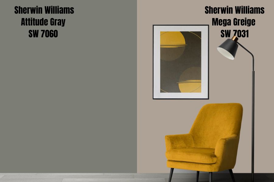 Sherwin Williams Mega Greige SW 7031 VS Attitude Gray SW 7060