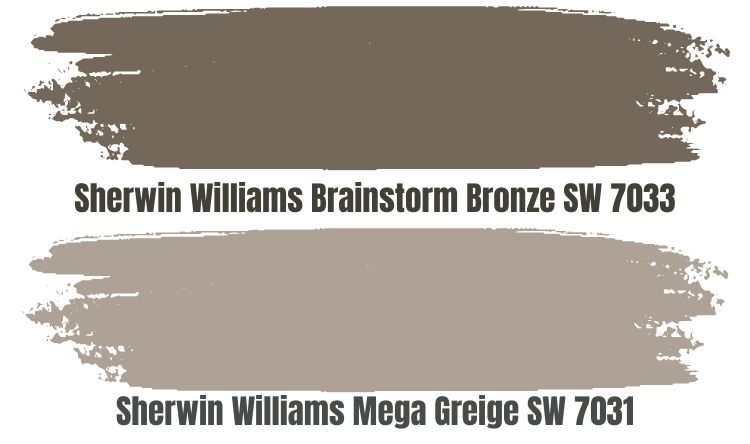 Sherwin Williams Mega Greige SW 7031 VS Brainstorm Bronze (SW 7033)