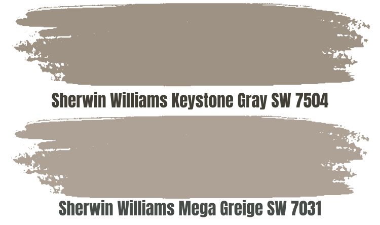 Sherwin Williams Mega Greige SW 7031 VS Keystone Gray (SW 7504)