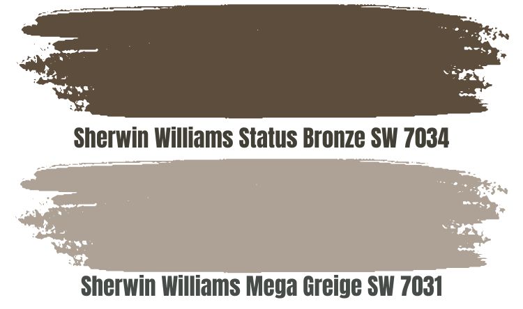 Sherwin Williams Mega Greige SW 7031 VS Status Bronze (SW 7034)
