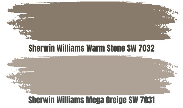 Sherwin Williams Mega Greige SW 7031 VS Warm Stone (SW 7032)