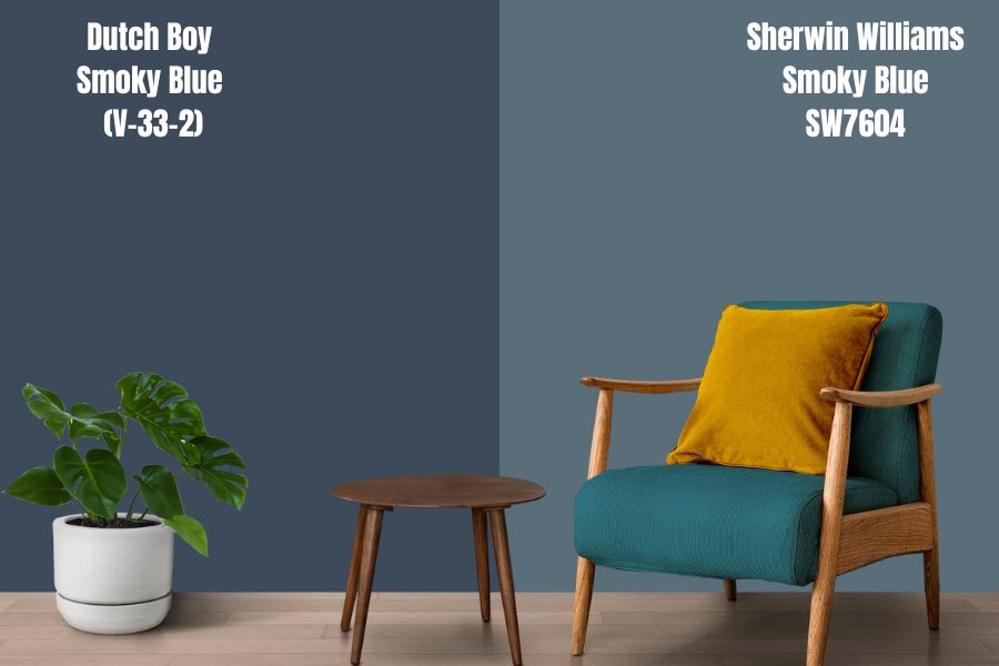 Sherwin-Williams Smoky Blue vs. Dutch Boy Smoky Blue (V-33-2)