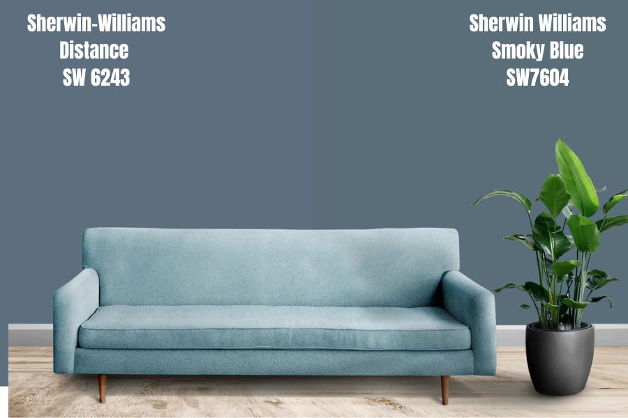 Smoky Blue vs. Sherwin-Williams Distance (SW 6243)