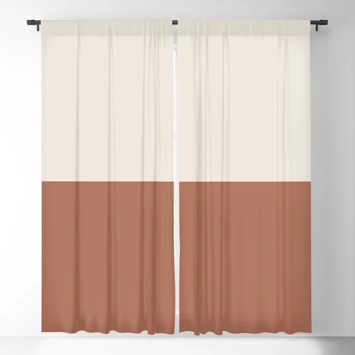 Williams Cavern Clay Sw 7701 and Creamy SW 7012 Blackout Curtain