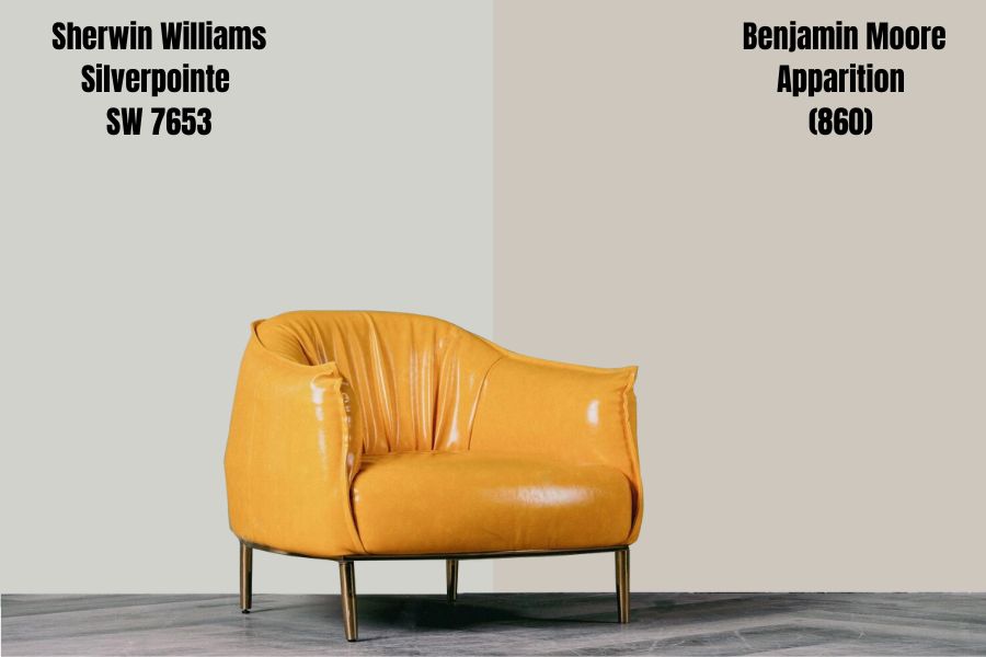 Sherwin-Williams Silverpointe vs Benjamin Moore Apparition (860)