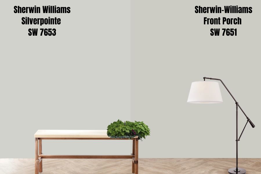 Sherwin-Williams Silverpointe vs. Sherwin-Williams Front Porch (SW 7651)
