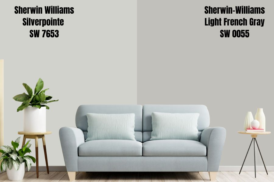 Sherwin-Williams Silverpointe vs. Sherwin-Williams Light French Gray (SW 0055)