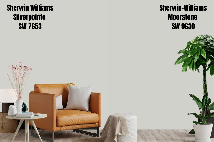 Sherwin-Williams Silverpointe vs. Sherwin-Williams Moorstone (SW 9630