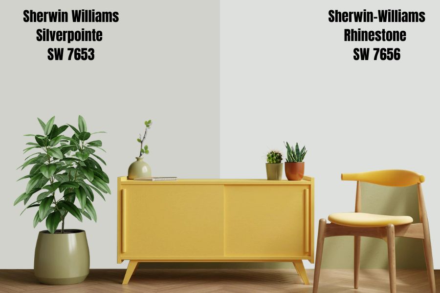 Sherwin-Williams Silverpointe vs. Sherwin-Williams Rhinestone (SW 7656)