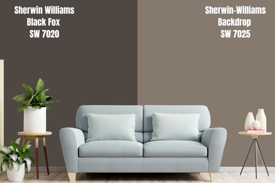 Sherwin Williams Black Fox vs. Backdrop (SW 7025)