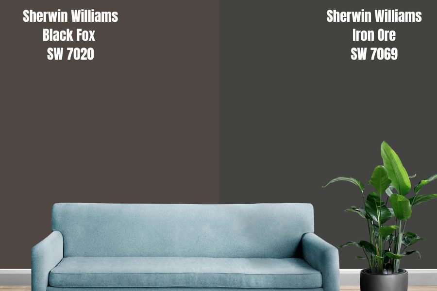 Sherwin Williams Black Fox vs. Iron Ore (SW 7069)