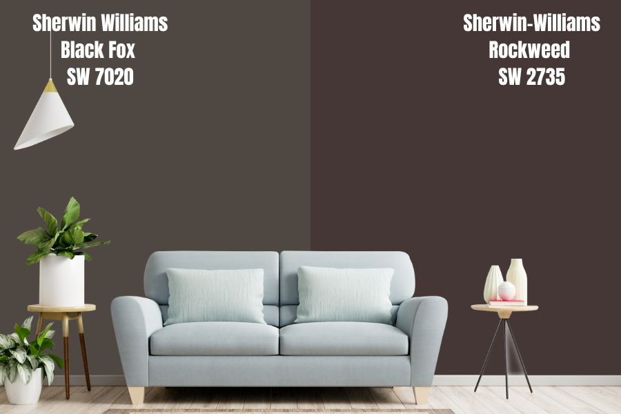 Sherwin Williams Black Fox vs. Rockweed (SW 2735)