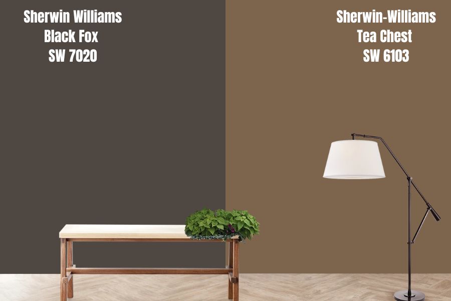 Sherwin Williams Black Fox vs. Tea Chest (SW 6103)