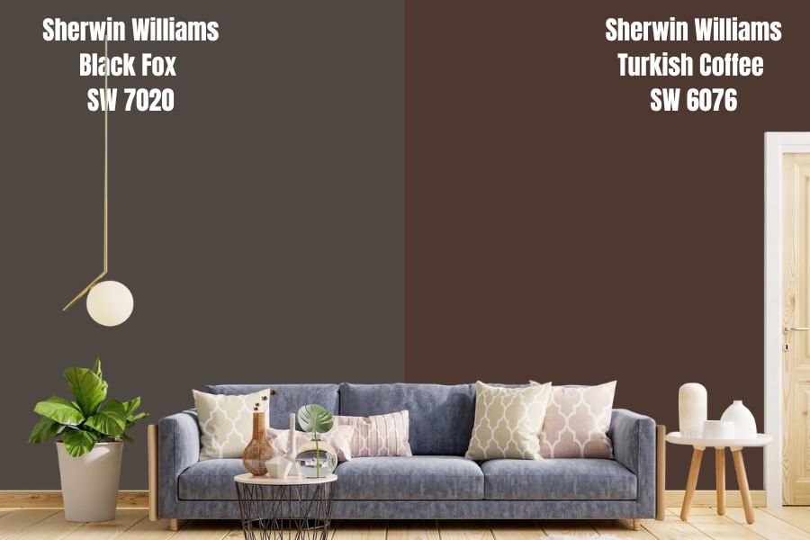 Sherwin Williams Black Fox vs. Turkish Coffee (SW 6076)