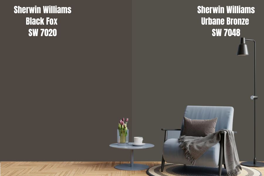Sherwin Williams Black Fox vs. Urban Bronze (SW 7048)