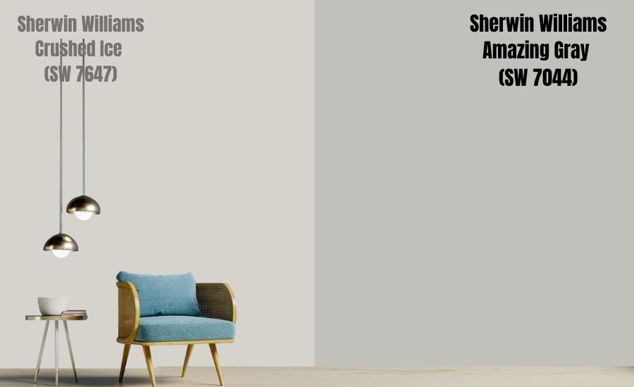 Sherwin Williams Crushed Ice vs. Amazing Gray (SW 7044)