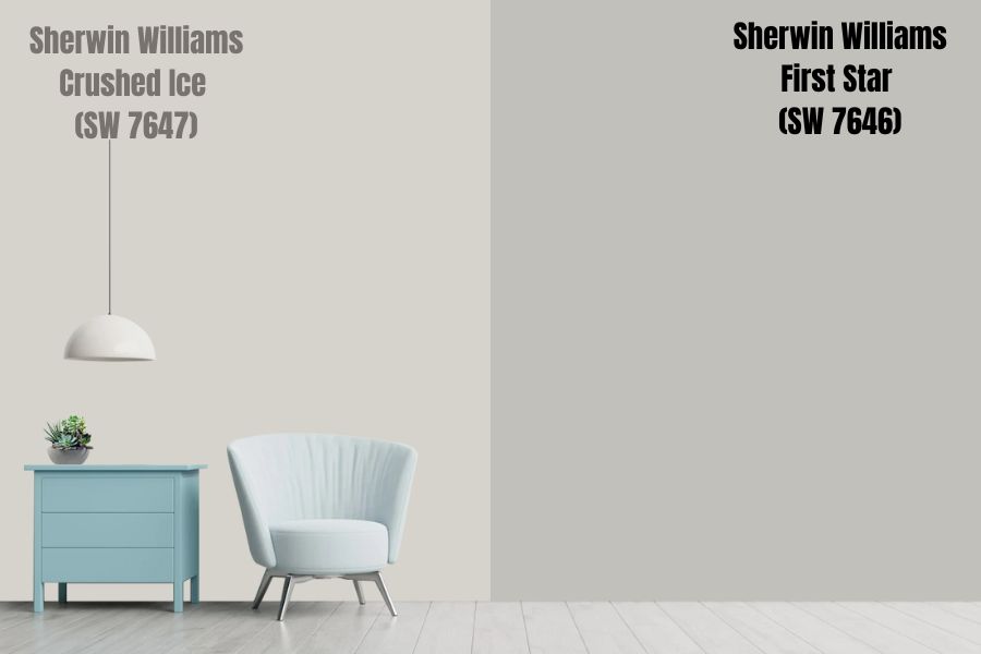 Sherwin Williams Crushed Ice vs. First Star (SW 7646)