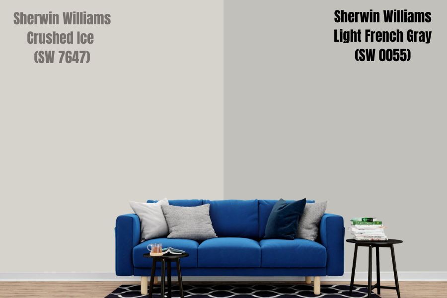 Sherwin Williams Crushed Ice vs. Light French Gray (SW 0055)
