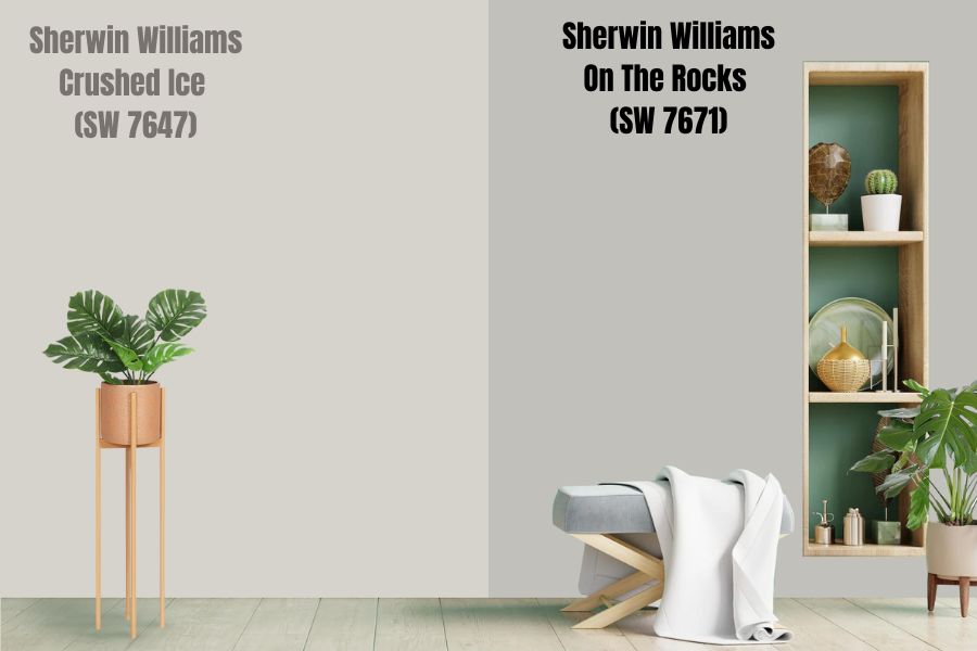Sherwin Williams Crushed Ice vs. On The Rocks (SW 7671)