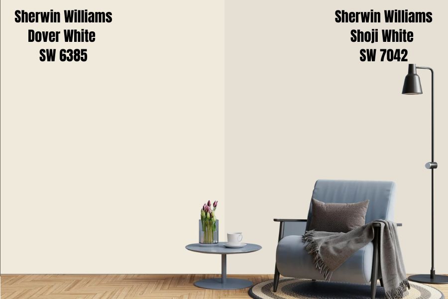 Sherwin Williams Dover White vs. Shoji White (SW 7042)