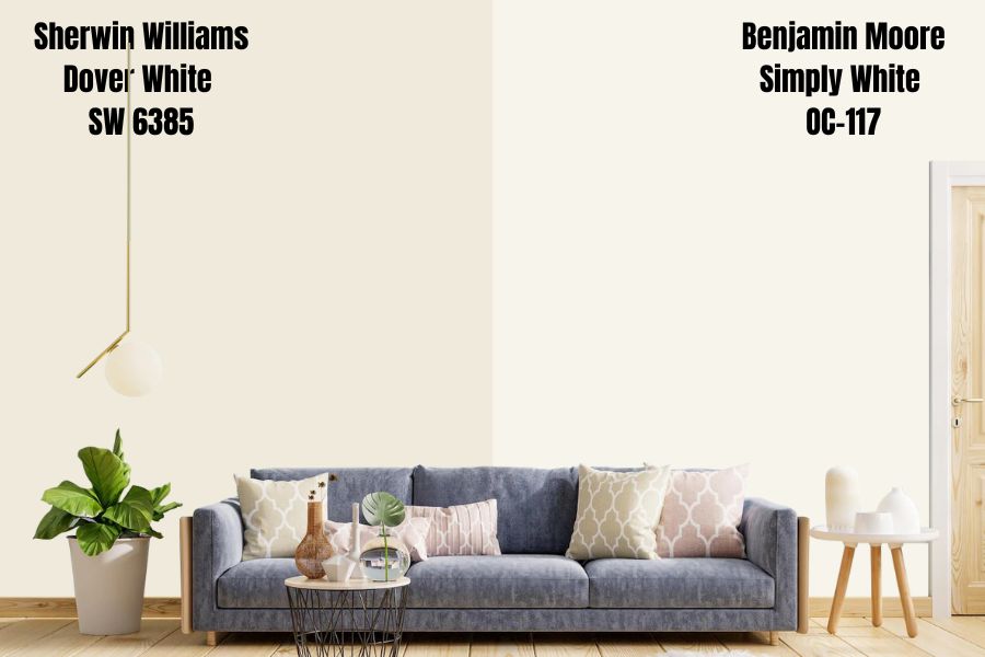 Sherwin Williams Dover White vs. Simply White (OC-117)