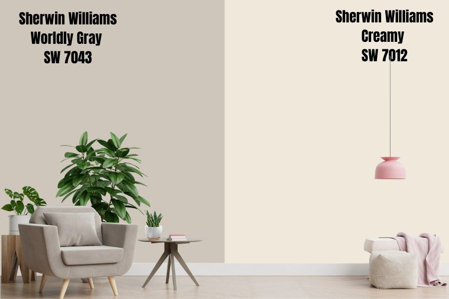 Sherwin Williams White Duck vs. Creamy (SW 7012)