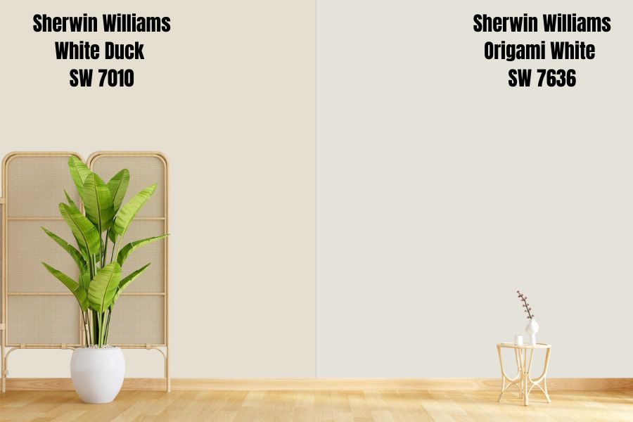 Sherwin Williams White Duck vs. Origami White (SW 7636)