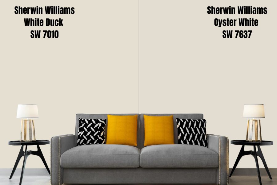 Sherwin Williams White Duck vs. Oyster White (SW 7637)